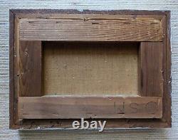 Ancien tableau Huile sur toile Paysage montagnes Peinture japonaise XIX signée