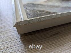 Ancien tableau Huile sur toile Paysage montagnes Peinture japonaise XIX signée