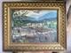 Ancien Tableau Seitz Paysage Peinture Huile Sur Carton Encadrée Signée