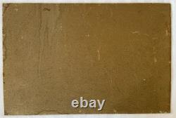 Ancien tableau XIX marine mer bateau Bretagne scène port animé breton peinture