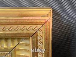 Ancien tableau bois peinture huile sur panneau doré à la feuille G. Costeau