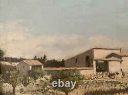 Ancien tableau huile Hsp impressionnisme paysage De Provence Corse à attribuer