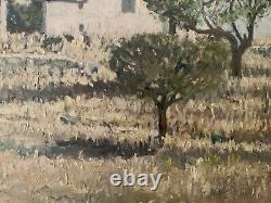 Ancien tableau huile Hsp impressionnisme paysage De Provence Corse à attribuer