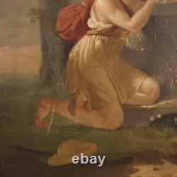 Ancien tableau huile sur panneau peinture française néoclassique 19ème siècle