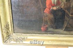 Ancien tableau huile sur toile Ecole flamande Weaver Sec XVIIIème