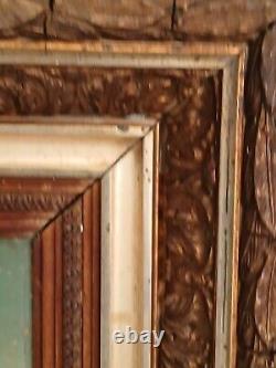 Ancien tableau huile sur toile Frame École Du XIX Siecle D Apres Hubert Robert
