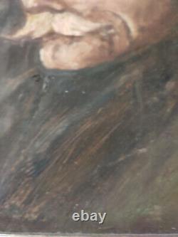 Ancien tableau huile sur toile homme illustre