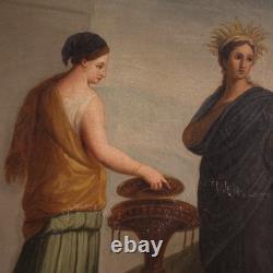 Ancien tableau huile sur toile mythologique peinture Mariage Aldobrandini 800 Ancien tableau huile sur toile mythologique peinture Mariage Aldobrandini 800