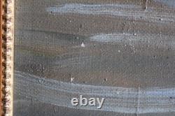 Ancien tableau huile sur toile, non signée, Quai de Seine Pont des Arts, 55x46