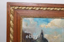 Ancien tableau huile sur toile, non signée, Quai de Seine Pont des Arts, 55x46