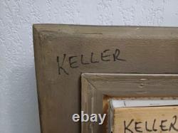 Ancien tableau huile sur toile paysage rustique signature à identifier