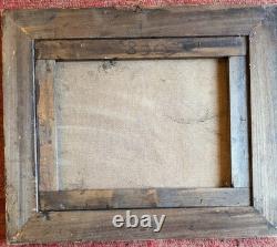 Ancien tableau huile sur toile peinture ancienne chien scène nature chasse cadre