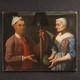 Ancien Tableau Huile Sur Toile Portrait Sc&egrave;ne Genre &eacute;cole Lombarde 17&egrave;me Si&egrave;cle