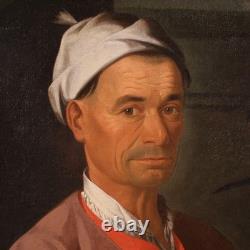 Ancien tableau huile sur toile portrait scène genre école lombarde 17ème siècle Ancien tableau huile sur toile portrait scène genre école lombarde 17ème siècle