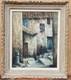 Ancien Tableau Huile Sur Toile Rue De Village