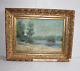 Ancien Tableau Huile Sur Toile Signée Jouan, Vue De La Loire, Plage