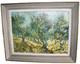 Ancien Tableau Huile Sur Toile, Signée, Reproduction Verger D'oliviers Van Gogh