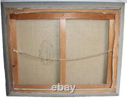 Ancien tableau huile sur toile, signée, reproduction Verger d'Oliviers Van Gogh