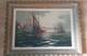 Ancien Tableau Marine Huile Sur Toile Sign&eacute; Gillet B&acirc;teau Mer Cadre