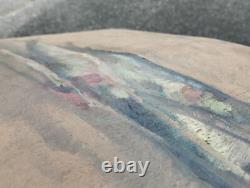 Ancien tableau nature morte poisson huile sur toile marqué N. TONITZA oil canva