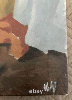 Ancien tableau nu féminin portrait femme École de Paris Art Déco peinture russe