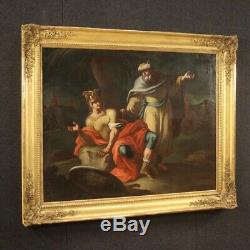 Ancien tableau peinture huile sur toile mythologique cadre 700 18ème siècle