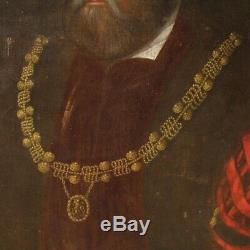 Ancien tableau peinture huile sur toile noble homme portrait XIXème siècle 800