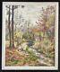 Ancien Tableau Peinture Paysage Arbre Rivière Huile Toile Xix Xx école Française