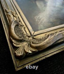 Ancien tableau portrait femme nu féminin 19 impressionniste peinture huile toile