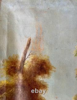 Ancien tableau religieux XVIII XIX Jésus Christ saint ange vierge Marie peinture