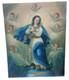 Ancien Tableau Religieux Marie Serpent Protévangile Peinture Huile Sur Toile Hst
