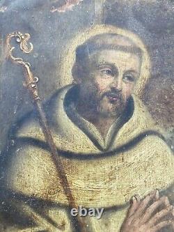 Ancien tableau religieux peinture italienne sur Cuivre