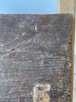 Ancien tableau religieux peinture sur bois Signée G. V. S