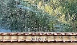 Ancien tableau signé Bertier XIX paysage montagne peinture wibault huile toile