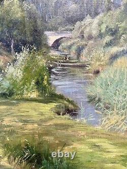 Ancien tableau signé Bertier XIX paysage montagne peinture wibault huile toile