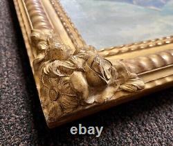 Ancien tableau signé Bertier XIX paysage montagne peinture wibault huile toile