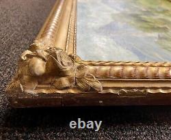Ancien tableau signé Bertier XIX paysage montagne peinture wibault huile toile