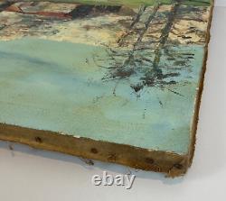 Ancienne 1930 magnifique huile sur toile paysage montagne signé J. P Gouson