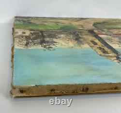 Ancienne 1930 magnifique huile sur toile paysage montagne signé J. P Gouson