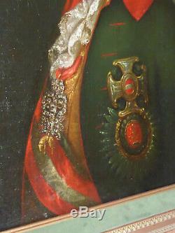 Ancienne Huile Sur Toile Portrait De L'empereur Joseph II D'autriche Xixe Roi