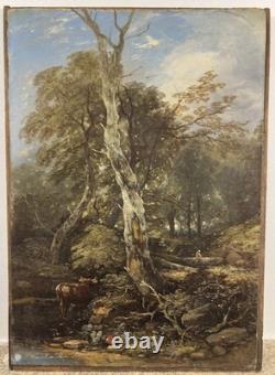 Ancienne Huile / panneau Narcisse Virgile DIAZ DE LA PEÑA Fontainebleau 53x38 cm