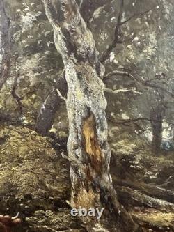 Ancienne Huile / panneau Narcisse Virgile DIAZ DE LA PEÑA Fontainebleau 53x38 cm