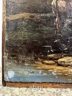 Ancienne Huile / panneau Narcisse Virgile DIAZ DE LA PEÑA Fontainebleau 53x38 cm