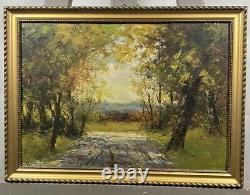 Ancienne Huile sur Panneau Ecole Française XIX-XXe Paysage d'Automne