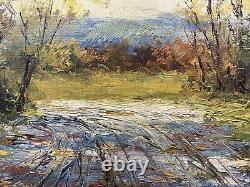 Ancienne Huile sur Panneau Ecole Française XIX-XXe Paysage d'Automne