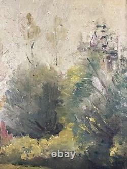 Ancienne Huile sur Toile Ecole Française fin XIXe Paysage Village de France