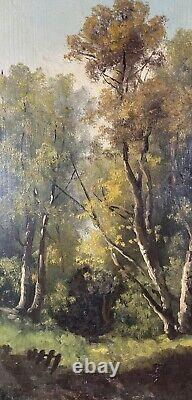 Ancienne Huile sur panneau école française du XIX ème Paysage Ouvre 39x20 cm