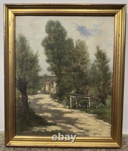 Ancienne Huile sur toile trace de signature scène de genre Ecole Française