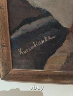 Ancienne Peinture Huile Sur Carton Dora Bianka Kucembianka