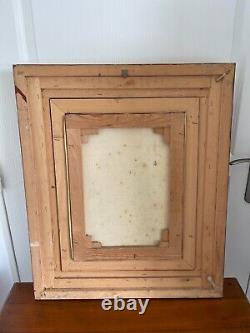 Ancienne Peinture Huile sur Toile Viel Homme Pêcheur Cadre doré Signé R LANZI